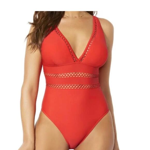 Swimsuits For All Red One Piece - Picture 1 of 8